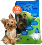 Yorkshire terrier junto al paquete de Master Pet Mini de 10 paños