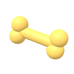 Hueso de juguete amarillo